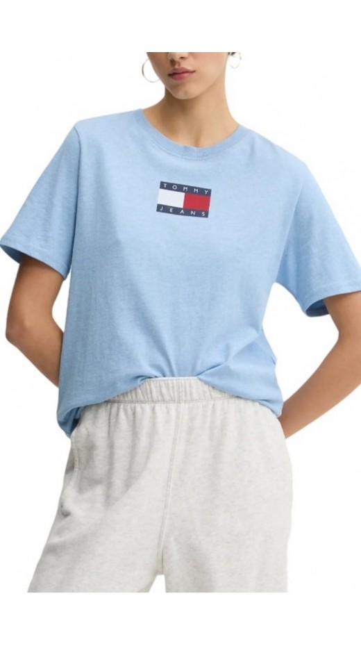 TOMMY JEANS RLX MELANGE FLAG TEE T-SHIRT ΜΠΛΟΥΖΑ ΓΥΝΑΙΚΕΙΑ CIEL