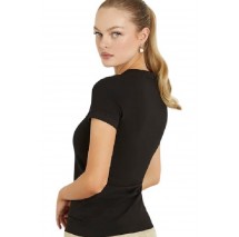 GUESS  CN MINI TRIANGLE TEE T-SHIRT ΜΠΛΟΥΖΑ ΓΥΝΑΙΚΕΙΑ BLACK