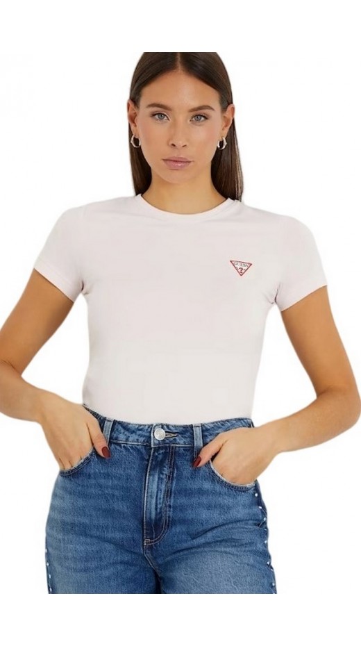 GUESS  CN MINI TRIANGLE TEE T-SHIRT ΜΠΛΟΥΖΑ ΓΥΝΑΙΚΕΙΑ PINK