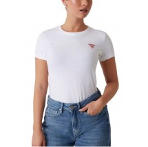 GUESS  CN MINI TRIANGLE TEE T-SHIRT ΜΠΛΟΥΖΑ ΓΥΝΑΙΚΕΙΑ WHITE