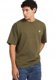 GUESS JEANS SS CN OS MINI TRIANGLE TEE ΜΠΛΟΥΖΑ ΑΝΔΡΙΚΗ KHAKI