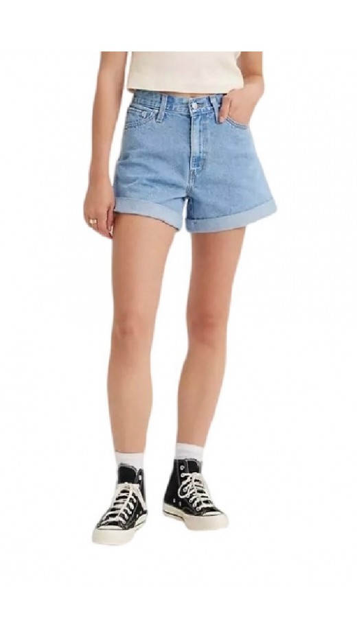 LEVI'S ROLLED 80S MOM SHORTS ΣΟΡΤΣ ΓΥΝΑΙΚΕΙΟ LIGHT INDIGO