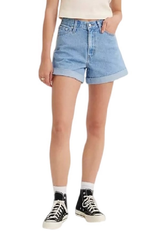 LEVI'S ROLLED 80S MOM SHORTS ΣΟΡΤΣ ΓΥΝΑΙΚΕΙΟ LIGHT INDIGO