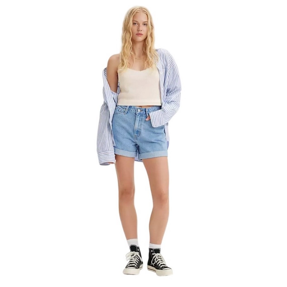 LEVI'S ROLLED 80S MOM SHORTS ΣΟΡΤΣ ΓΥΝΑΙΚΕΙΟ LIGHT INDIGO