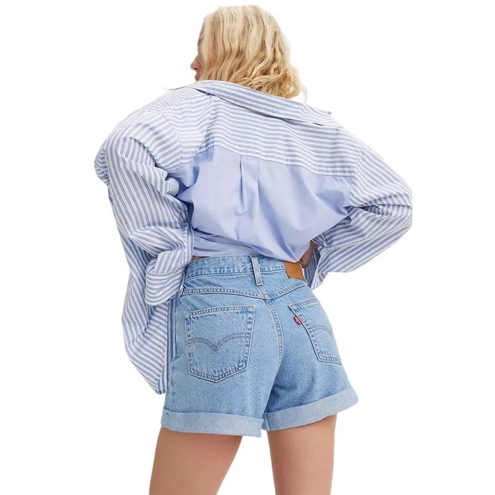 LEVI'S ROLLED 80S MOM SHORTS ΣΟΡΤΣ ΓΥΝΑΙΚΕΙΟ LIGHT INDIGO