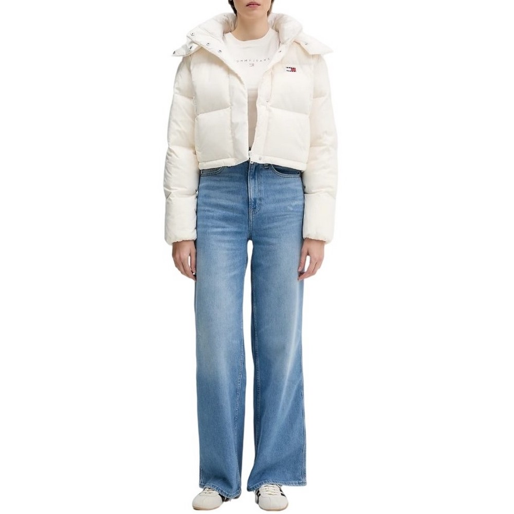 TOMMY JEANS ALASKA GRID CRP DWN JCKT EXT ΜΠΟΥΦΑΝ ΓΥΝΑΙΚΕΙΟ WHITE