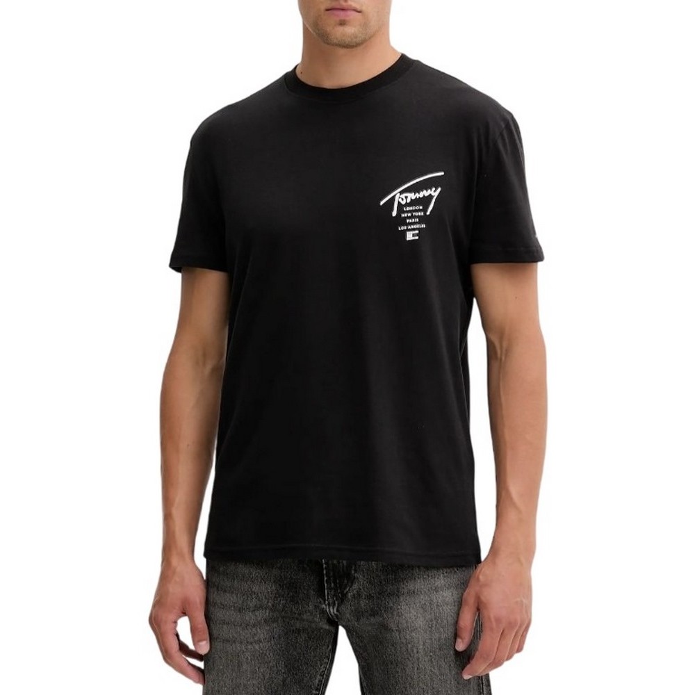TOMMY JEANS REG SIGN CITY TEE EXT T-SHIRT ΜΠΛΟΥΖΑ ΑΝΔΡΙΚΗ BLACK