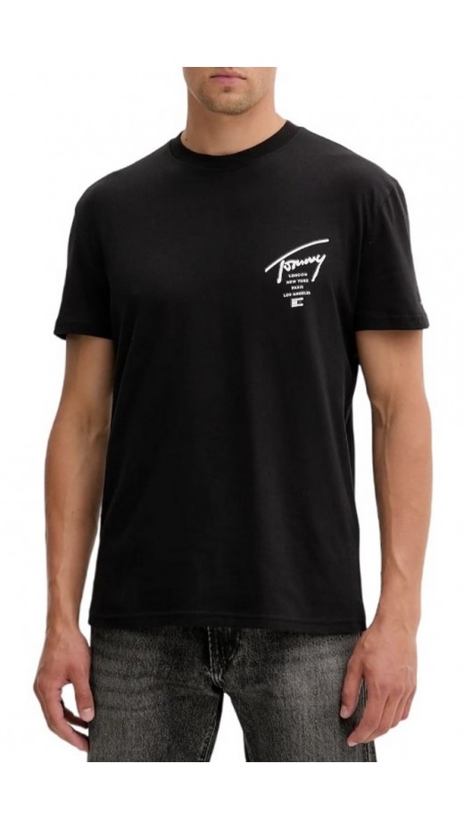 TOMMY JEANS REG SIGN CITY TEE EXT T-SHIRT ΜΠΛΟΥΖΑ ΑΝΔΡΙΚΗ BLACK
