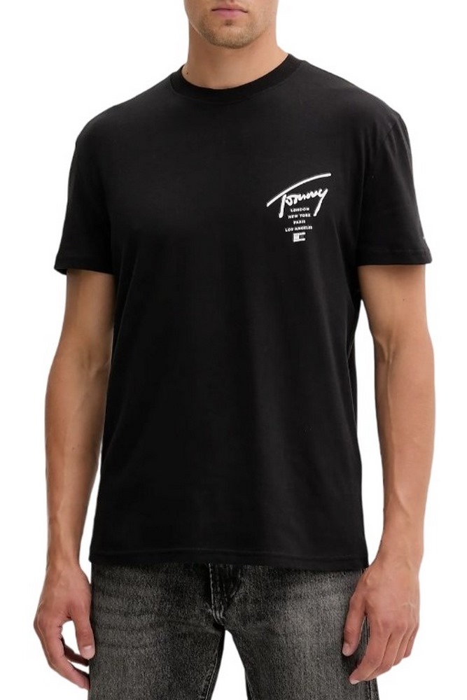 TOMMY JEANS REG SIGN CITY TEE EXT T-SHIRT ΜΠΛΟΥΖΑ ΑΝΔΡΙΚΗ BLACK