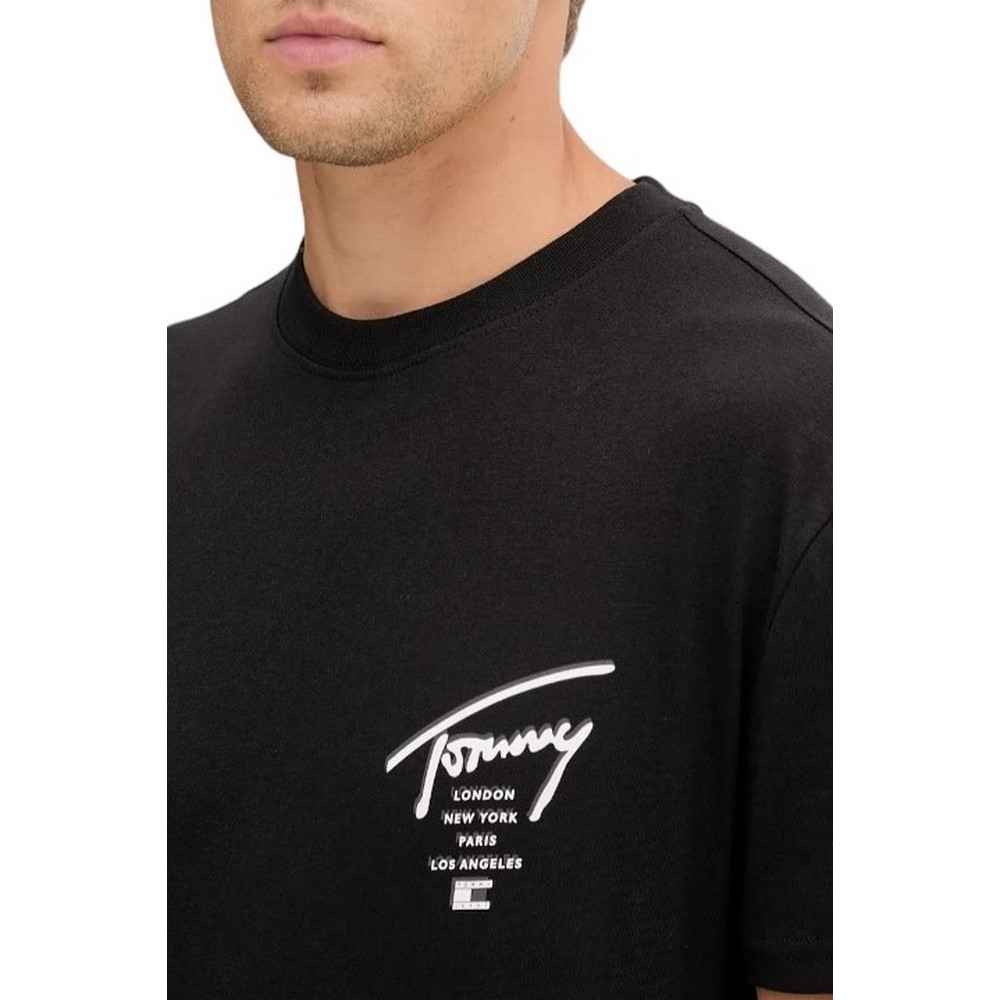 TOMMY JEANS REG SIGN CITY TEE EXT T-SHIRT ΜΠΛΟΥΖΑ ΑΝΔΡΙΚΗ BLACK