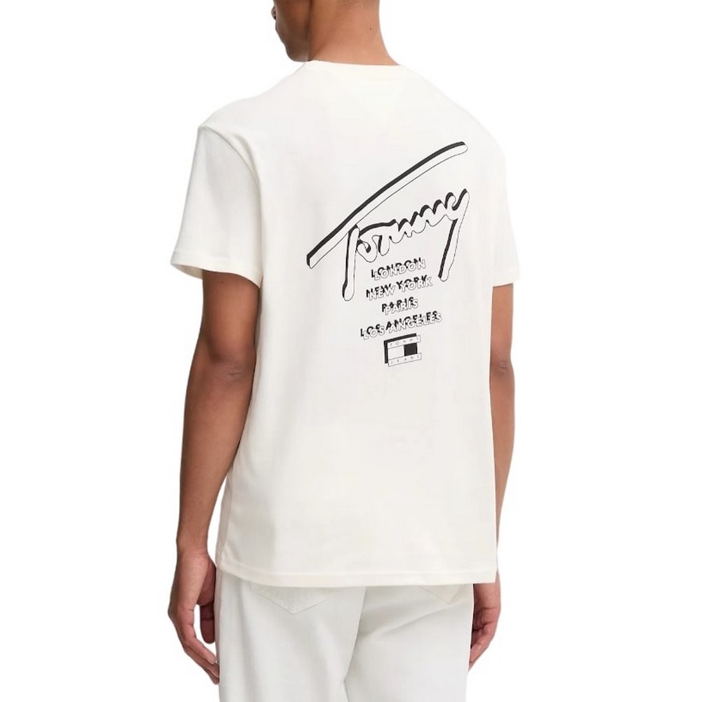 TOMMY JEANS REG SIGN CITY TEE EXT T-SHIRT ΜΠΛΟΥΖΑ ΑΝΔΡΙΚΗ OFF WHITE