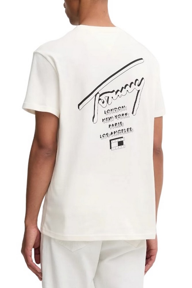 TOMMY JEANS REG SIGN CITY TEE EXT T-SHIRT ΜΠΛΟΥΖΑ ΑΝΔΡΙΚΗ OFF WHITE