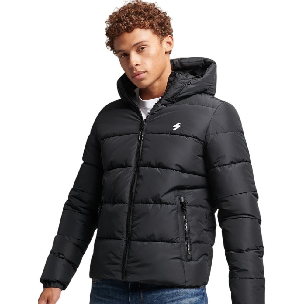 ΜΠΟΥΦΑΝ HOODED SPORTS PUFFER ΑΝΔΡΙΚΟ SUPERDRY BLACK