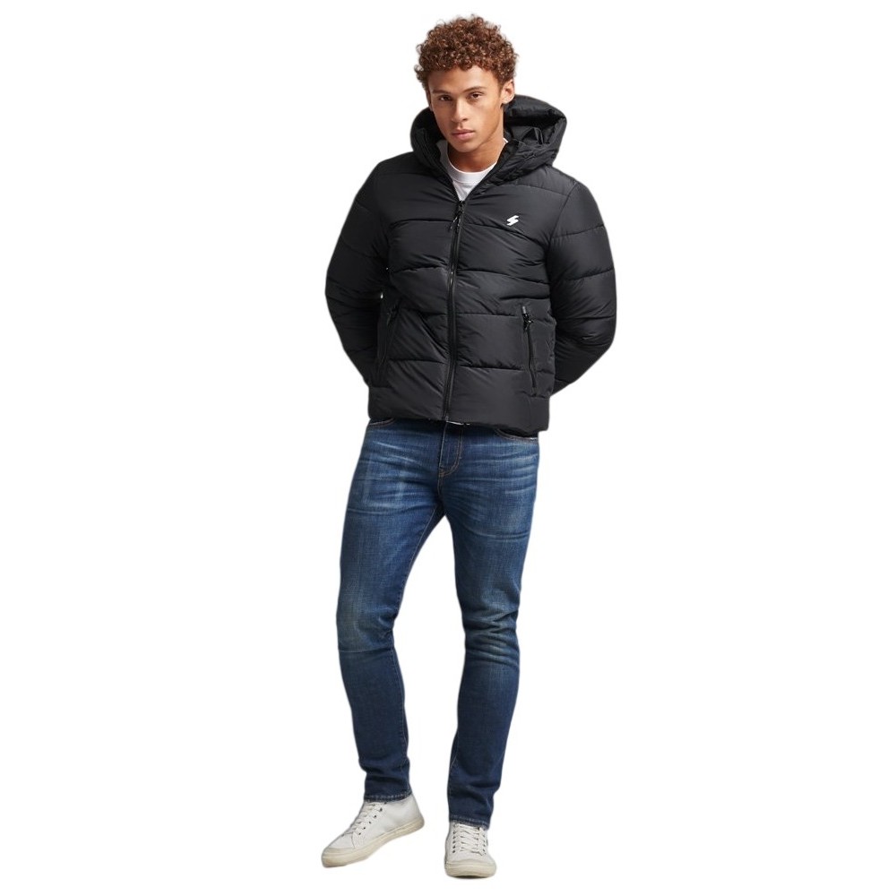 ΜΠΟΥΦΑΝ HOODED SPORTS PUFFER ΑΝΔΡΙΚΟ SUPERDRY BLACK