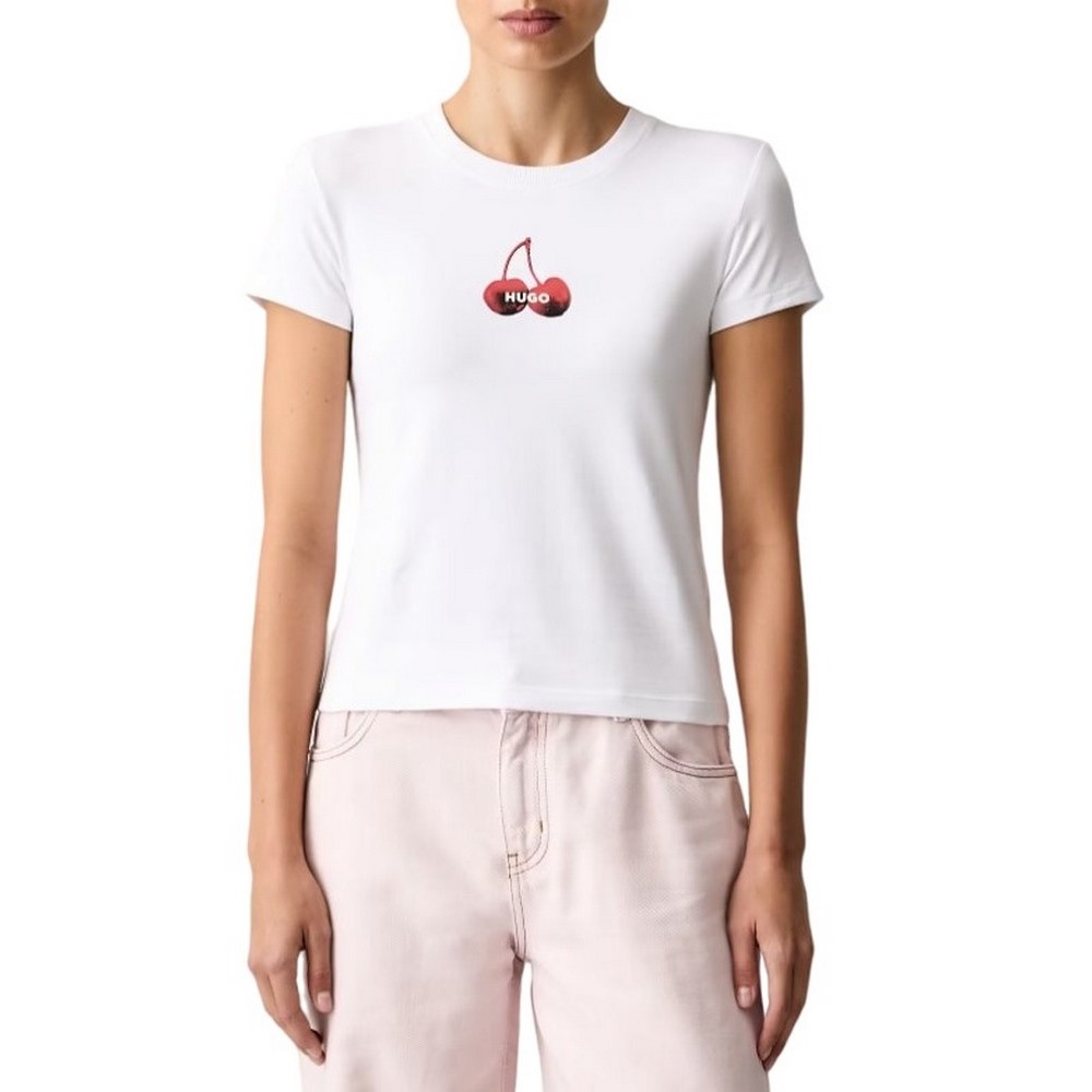 HUGO BOSS 90s TEE B JERSEY T-SHIRT ΜΠΛΟΥΖΑ ΓΥΝΑΙΚΕΙΑ WHITE