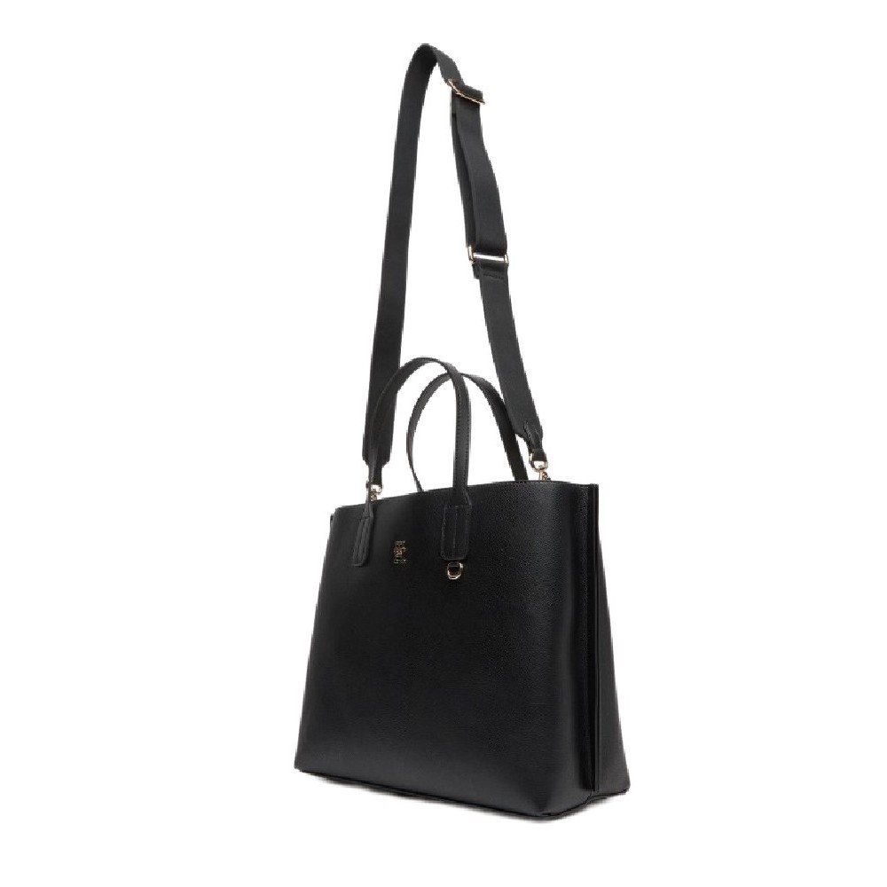 TOMMY HILFIGER DISTINCT SATCHEL ΤΣΑΝΤΑ ΓΥΝΑΙΚΕΙΑ BLACK
