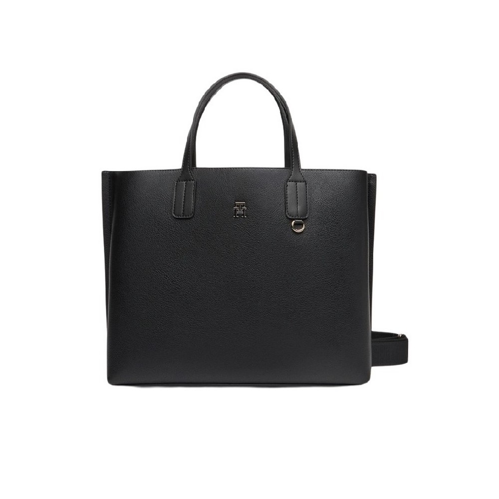 TOMMY HILFIGER DISTINCT SATCHEL ΤΣΑΝΤΑ ΓΥΝΑΙΚΕΙΑ BLACK