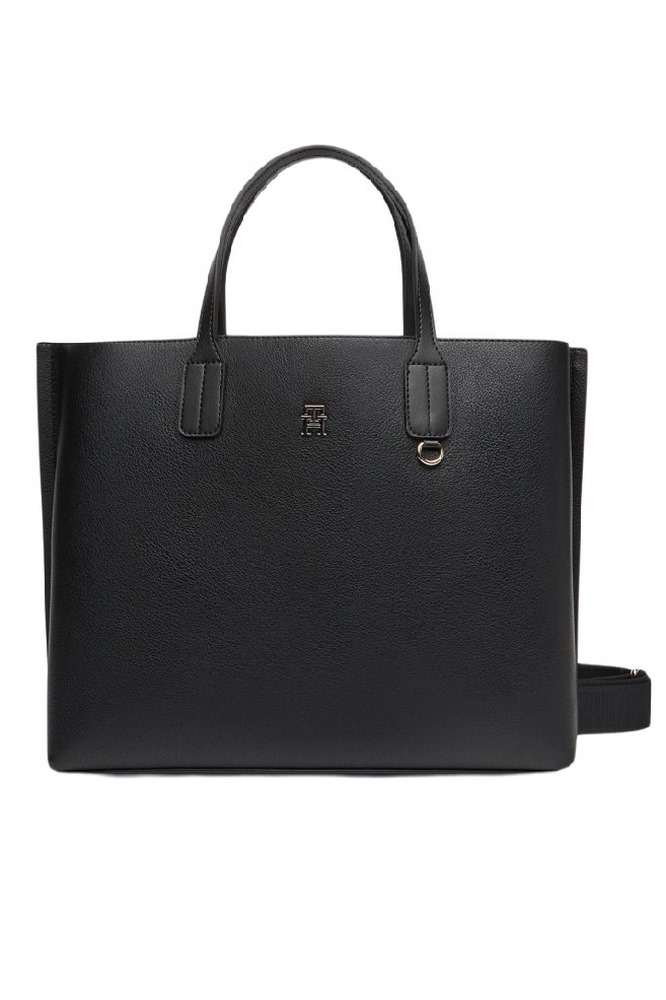 TOMMY HILFIGER DISTINCT SATCHEL ΤΣΑΝΤΑ ΓΥΝΑΙΚΕΙΑ BLACK