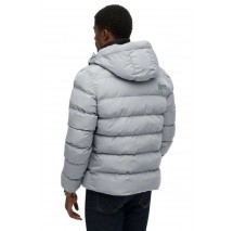 SUPERDRY D1 SDSW HOODED SPORTS PUFFER JACKET ΜΠΟΥΦΑΝ ΑΝΔΡΙΚΟ WASHED DENIM