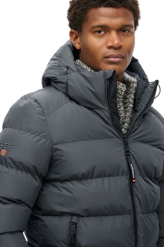 SUPERDRY D1 SDSW HOODED SPORTS PUFFER JACKET ΜΠΟΥΦΑΝ ΑΝΔΡΙΚΟ EBONY