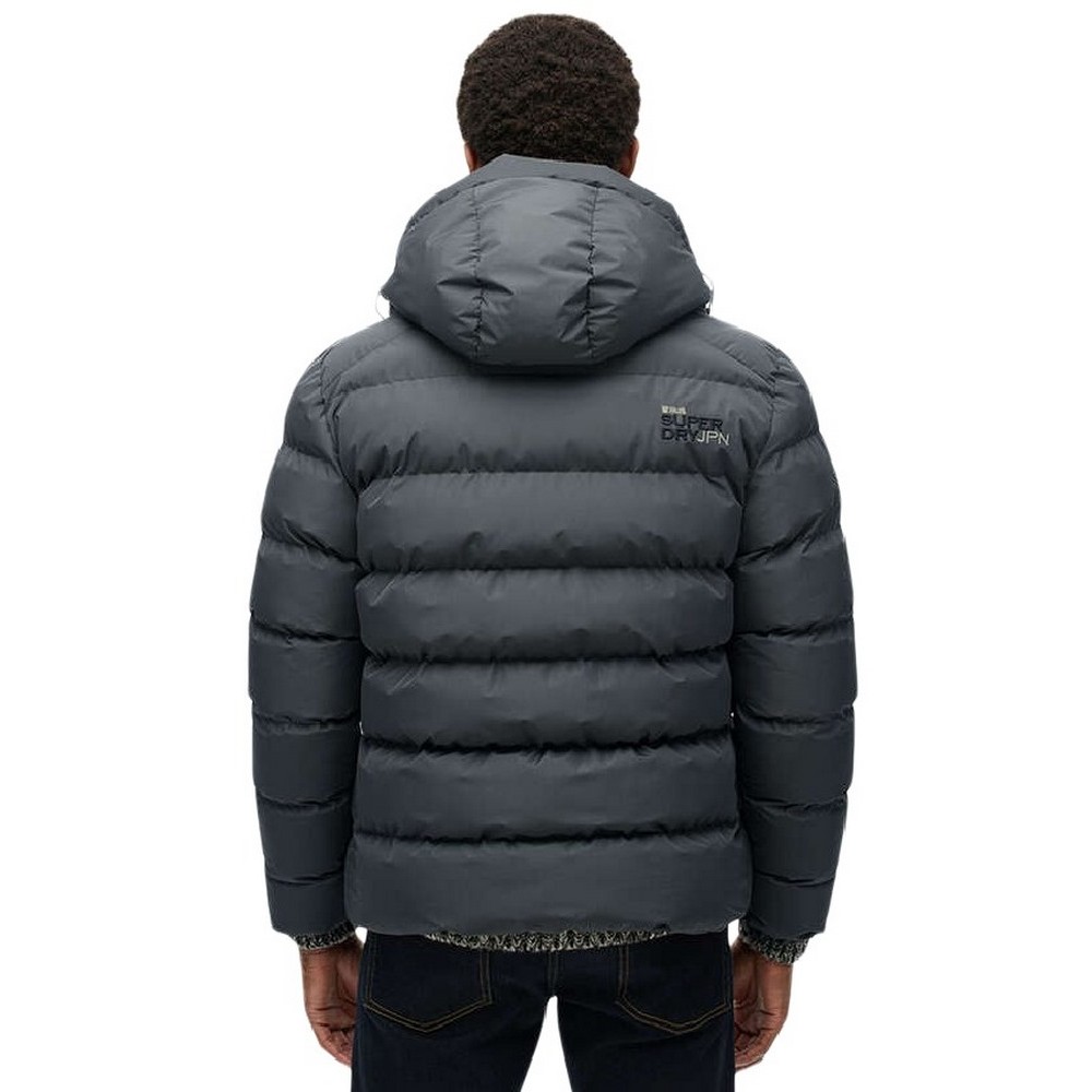 SUPERDRY D1 SDSW HOODED SPORTS PUFFER JACKET ΜΠΟΥΦΑΝ ΑΝΔΡΙΚΟ EBONY
