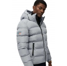 SUPERDRY D1 SDSW HOODED SPORTS PUFFER JACKET ΜΠΟΥΦΑΝ ΑΝΔΡΙΚΟ WASHED DENIM