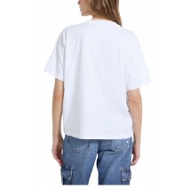GUESS JEANS CN SS OS EMB SCRIPT TEE T-SHIRT ΜΠΛΟΥΖΑ ΓΥΝΑΙΚΕΙΑ WHITE