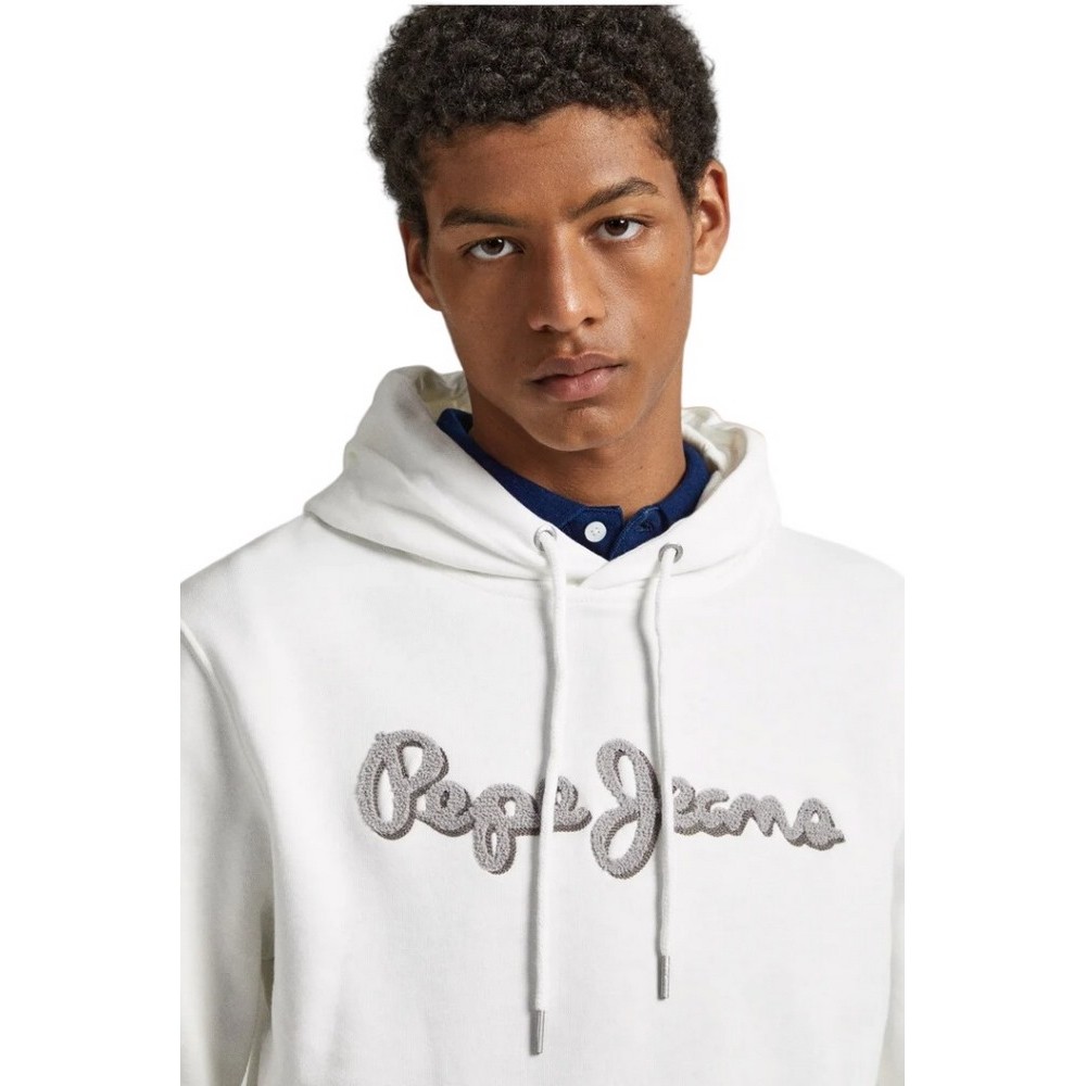 PEPE JEANS LONDON RYAN HOODIE ΦΟΥΤΕΡ ΜΠΛΟΥΖΑ ΑΝΔΡΙΚΗ WHITE