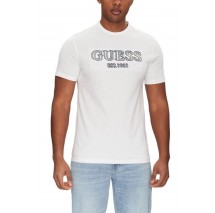 GUESS LOGO TEE T-SHIRT ΜΠΛΟΥΖΑ ΑΝΔΡΙΚΗ WHITE