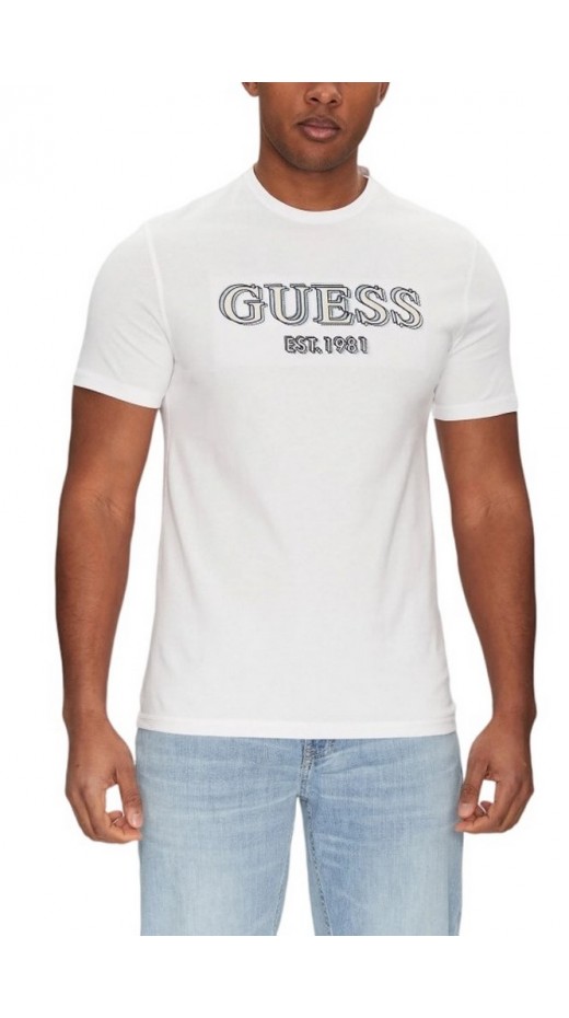 GUESS LOGO TEE T-SHIRT ΜΠΛΟΥΖΑ ΑΝΔΡΙΚΗ WHITE