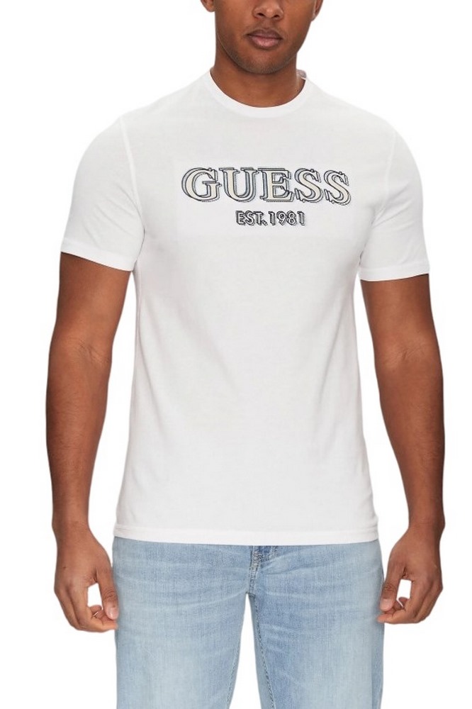 GUESS LOGO TEE T-SHIRT ΜΠΛΟΥΖΑ ΑΝΔΡΙΚΗ WHITE