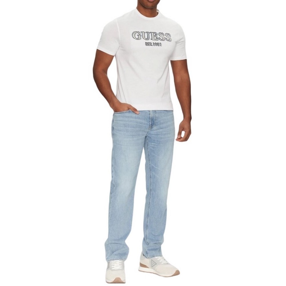 GUESS LOGO TEE T-SHIRT ΜΠΛΟΥΖΑ ΑΝΔΡΙΚΗ WHITE