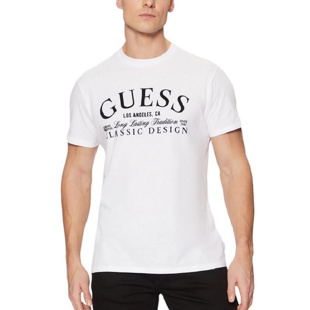 GUESS CLASSIC DESIGN TEE T-SHIRT ΜΠΛΟΥΖΑ ΑΝΔΡΙΚΗ WHITE
