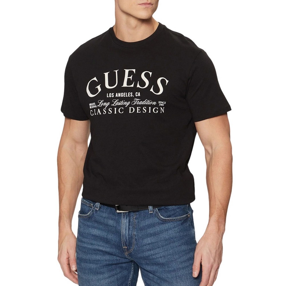 GUESS CLASSIC DESIGN TEE T-SHIRT ΜΠΛΟΥΖΑ ΑΝΔΡΙΚΗ BLACK
