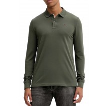 TOMMY JEANS SLIM PLACKET POLO LS EXT ΜΠΛΟΥΖΑ ΑΝΔΡΙΚΗ GREEN
