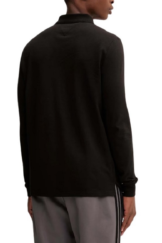 TOMMY JEANS SLIM PLACKET POLO LS EXT ΜΠΛΟΥΖΑ ΑΝΔΡΙΚΗ BLACK