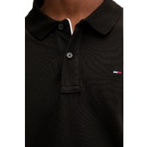 TOMMY JEANS SLIM PLACKET POLO LS EXT ΜΠΛΟΥΖΑ ΑΝΔΡΙΚΗ BLACK