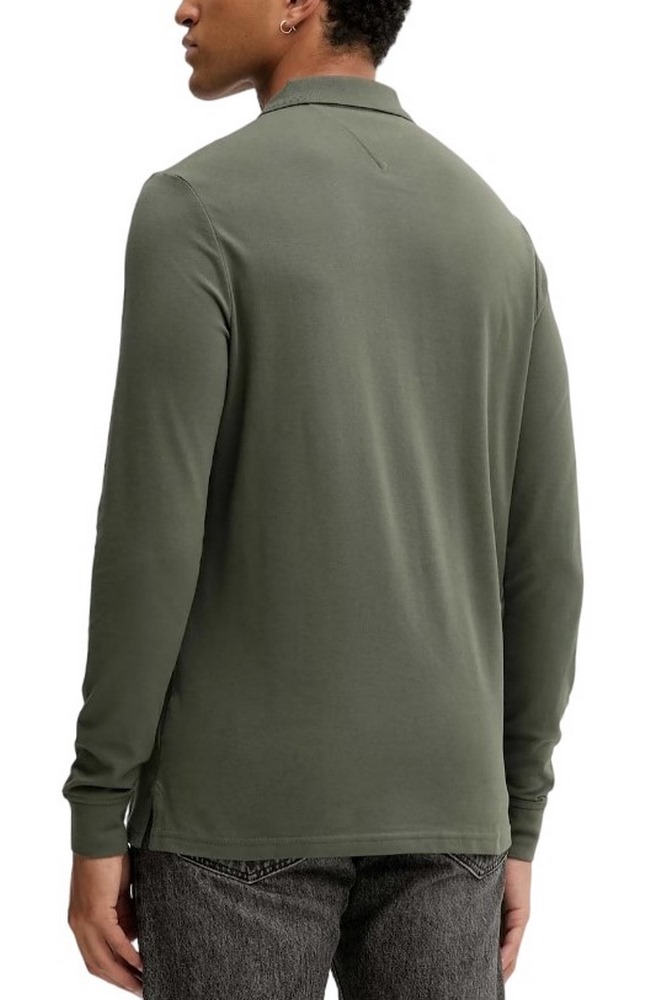 TOMMY JEANS SLIM PLACKET POLO LS EXT ΜΠΛΟΥΖΑ ΑΝΔΡΙΚΗ GREEN