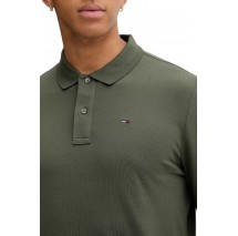TOMMY JEANS SLIM PLACKET POLO LS EXT ΜΠΛΟΥΖΑ ΑΝΔΡΙΚΗ GREEN