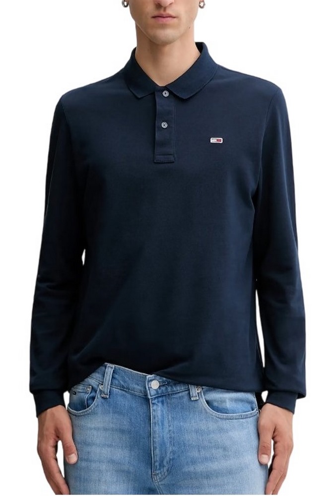 TOMMY JEANS SLIM PLACKET POLO LS EXT ΜΠΛΟΥΖΑ ΑΝΔΡΙΚΗ NAVY