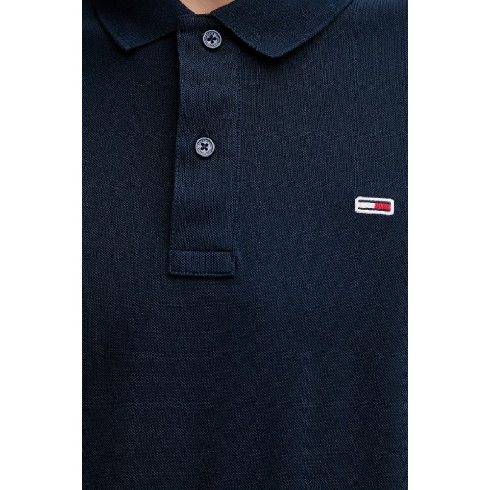 TOMMY JEANS SLIM PLACKET POLO LS EXT ΜΠΛΟΥΖΑ ΑΝΔΡΙΚΗ NAVY