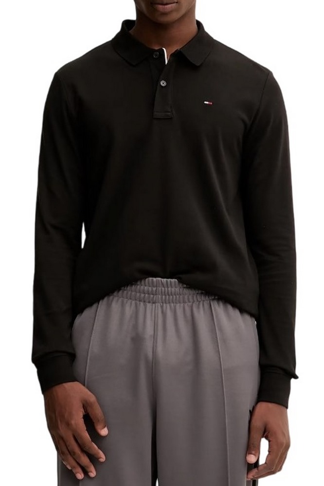 TOMMY JEANS SLIM PLACKET POLO LS EXT ΜΠΛΟΥΖΑ ΑΝΔΡΙΚΗ BLACK