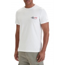 TOMMY JEANS SLIM SIGN CHEST T-SHIRT ΜΠΛΟΥΖΑ ΑΝΔΡΙΚΗ ECRU