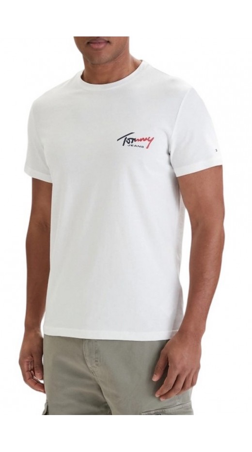 TOMMY JEANS SLIM SIGN CHEST T-SHIRT ΜΠΛΟΥΖΑ ΑΝΔΡΙΚΗ ECRU
