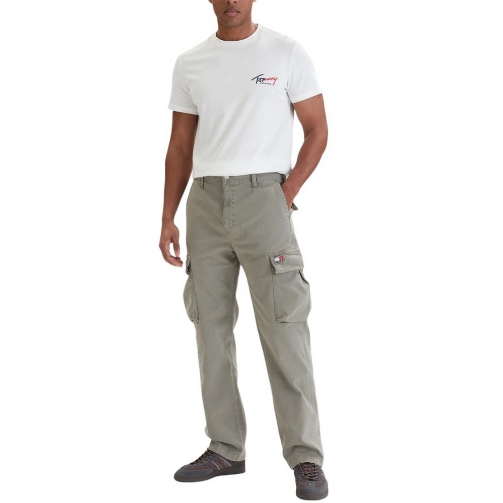 TOMMY JEANS SLIM SIGN CHEST T-SHIRT ΜΠΛΟΥΖΑ ΑΝΔΡΙΚΗ ECRU