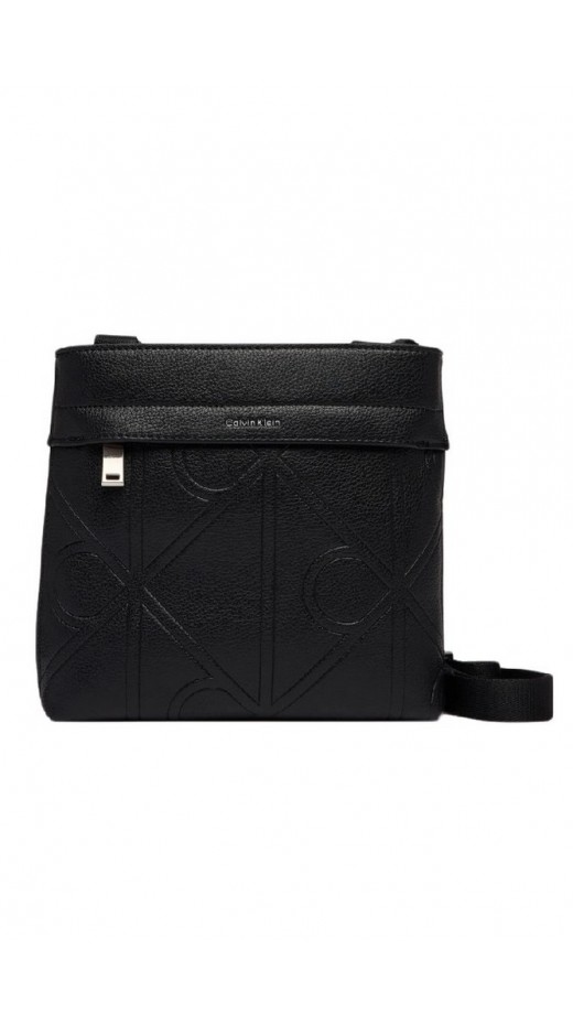 CALVIN KLEIN EMBLEM EMBOSS SLIM FLATPACK ΤΣΑΝΤΑ ΑΝΔΡΙΚΗ BLACK