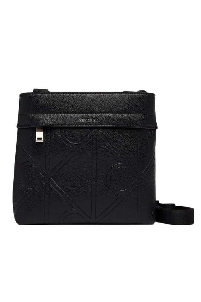 CALVIN KLEIN EMBLEM EMBOSS SLIM FLATPACK ΤΣΑΝΤΑ ΑΝΔΡΙΚΗ BLACK
