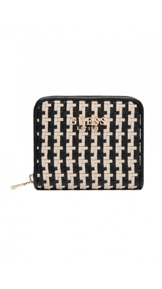 GUESS MIREMA SLG SMALL ZIP AROUND ΠΟΡΤΟΦΟΛΙ ΓΥΝΑΙΚΕΙΟ BLACK/WHITE