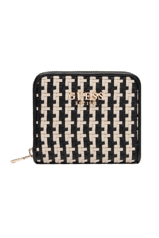 GUESS MIREMA SLG SMALL ZIP AROUND ΠΟΡΤΟΦΟΛΙ ΓΥΝΑΙΚΕΙΟ BLACK/WHITE