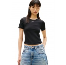 TOMMY JEANS SLIM SH SILVER SCRIPT TEE ΤΟΠ ΓΥΝΑΙΚΕΙΟ BLACK